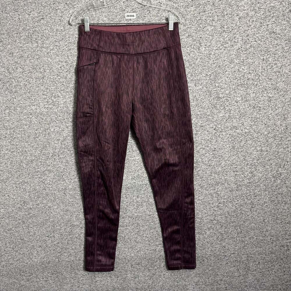Title Nine Women's Medium Red Fleece Lined Leggings Zip Pockets